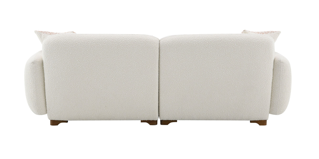 Darius - Boucle Sofa With 2 Toss Pillows - Beige