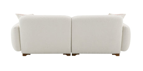 Darius - Boucle Sofa With 2 Toss Pillows - Beige
