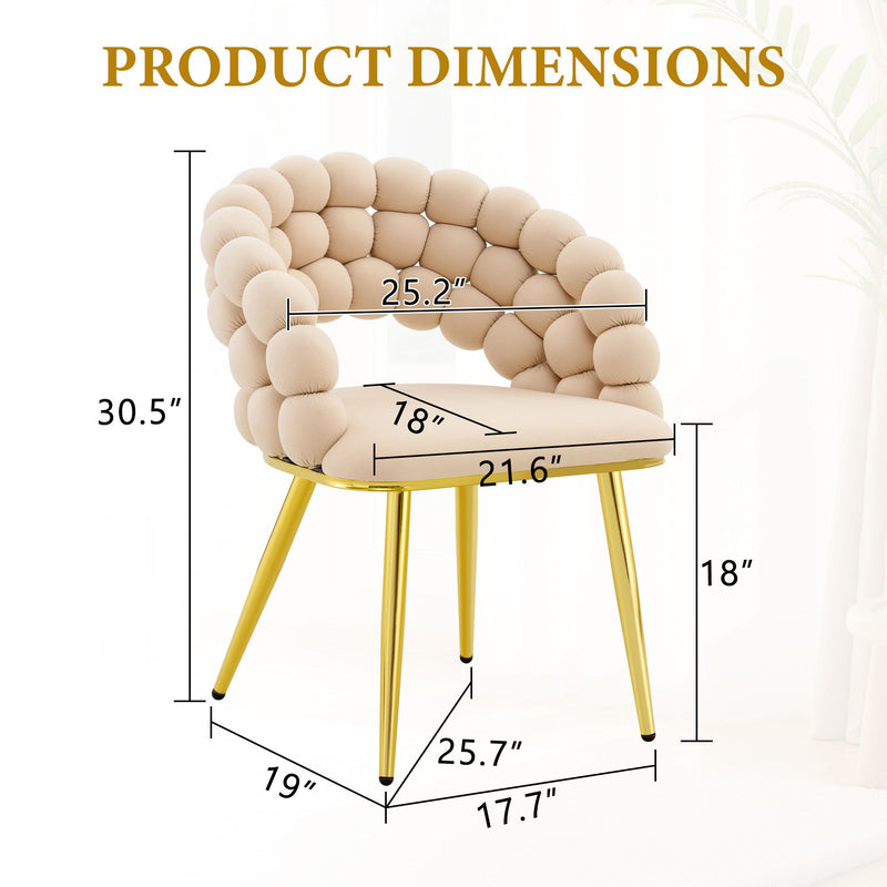 Puffy Bubble, Ball Chain Chairs For Dining Room (Set of 2)