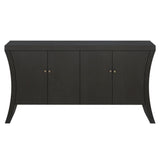 Refined Industrial 4 Door Credenza With Arc Legs & Bronze Clasps