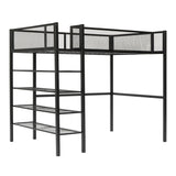 Loft Bed With 4 Tier Shelves And Storage