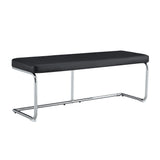 Shoe Changing Bench With Silver Metal Legs For Versatile Use - Black