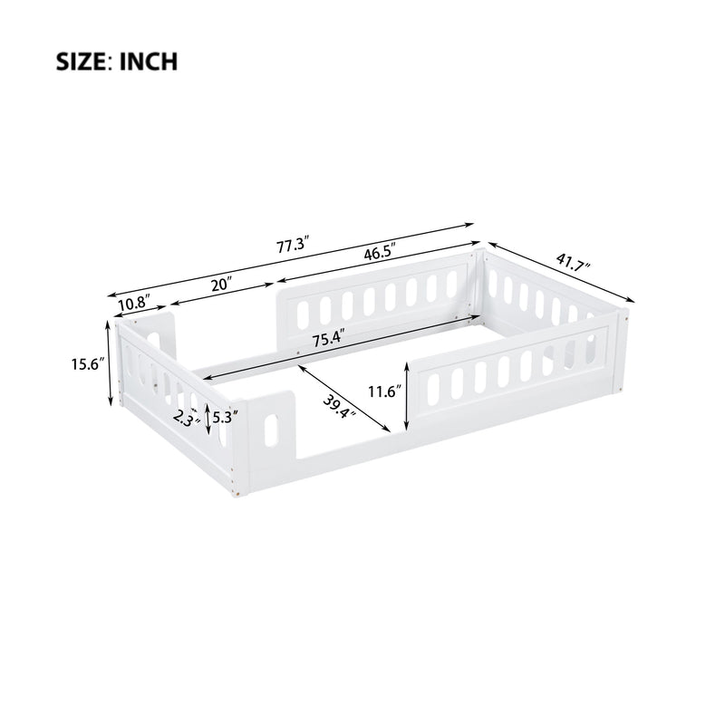 Platform Bed With Guardrail