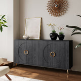 Modern Lacquered 4 Door Wooden Cabinet Sideboard Buffet Server Cabinet Storage Cabinet, For Living Room, Entryway, Hallway, Office, Kitchen And Dining Room