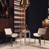 Mid Century Modern Dining Chair 360° Swivel, Ergonomic Design Upholstery, Bentwood Frame, (Set of 2) - Beige