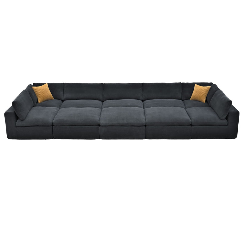 Custom Configuration Modular Sectional With Toss Pillows