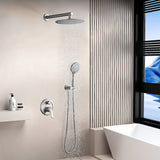 Wall Mounted Shower Set With High Pressure 10" Rain Shower Head And 5 Function Handheld Shower Head