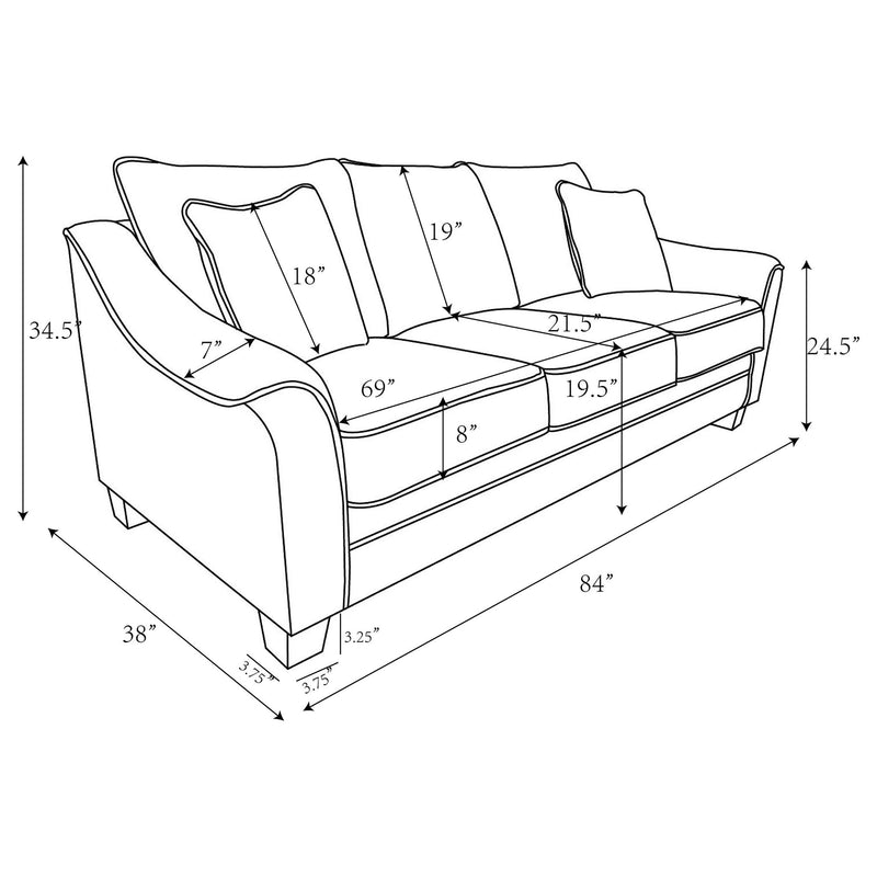 Mingle ] Upholstered Sofa - Light Gray