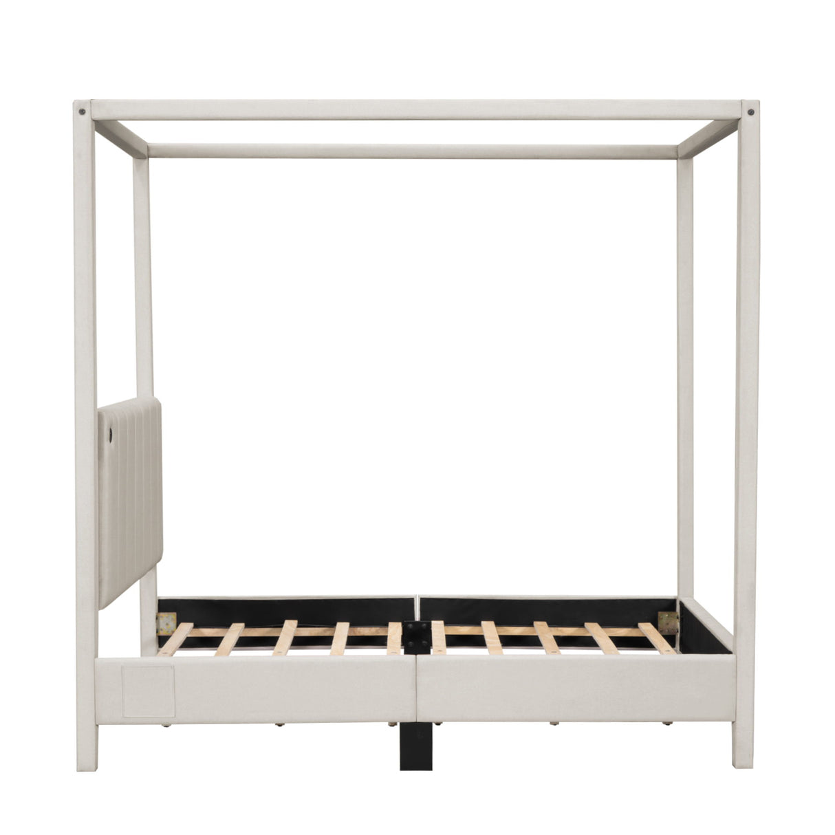 Canopy Platform Bed With USB And Type-C Ports