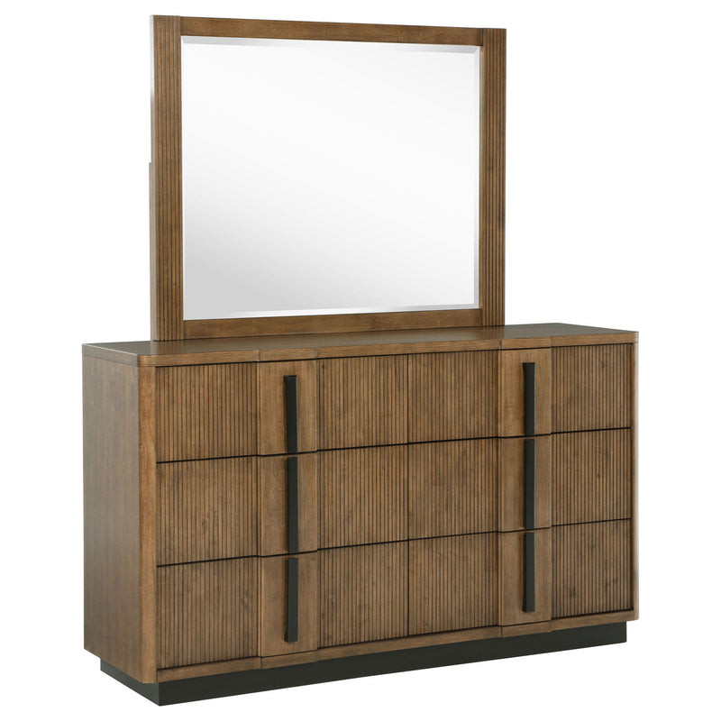 Moraga - 6 Drawer Dresser With Mirror - Ash Brown