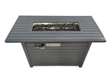Propane Outdoor Fire Pit Table With Lid - Gray