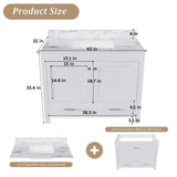 43" Bathroom Vanity, Multi Functional Cabinet - White
