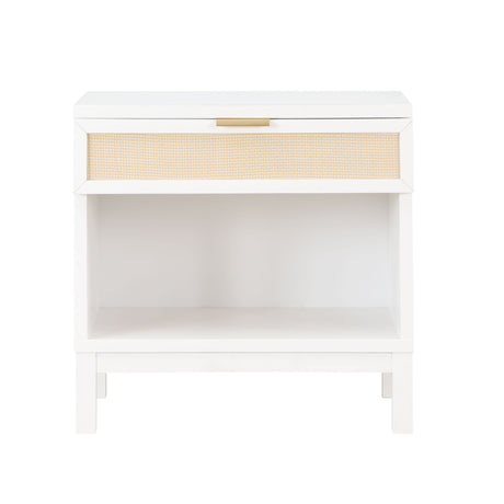 Blake - Cane 1 Drawer Nightstand With Cane Front - White