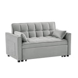 Modern Convertible Velvet Futon Loveseat With Sleeper Bed Function