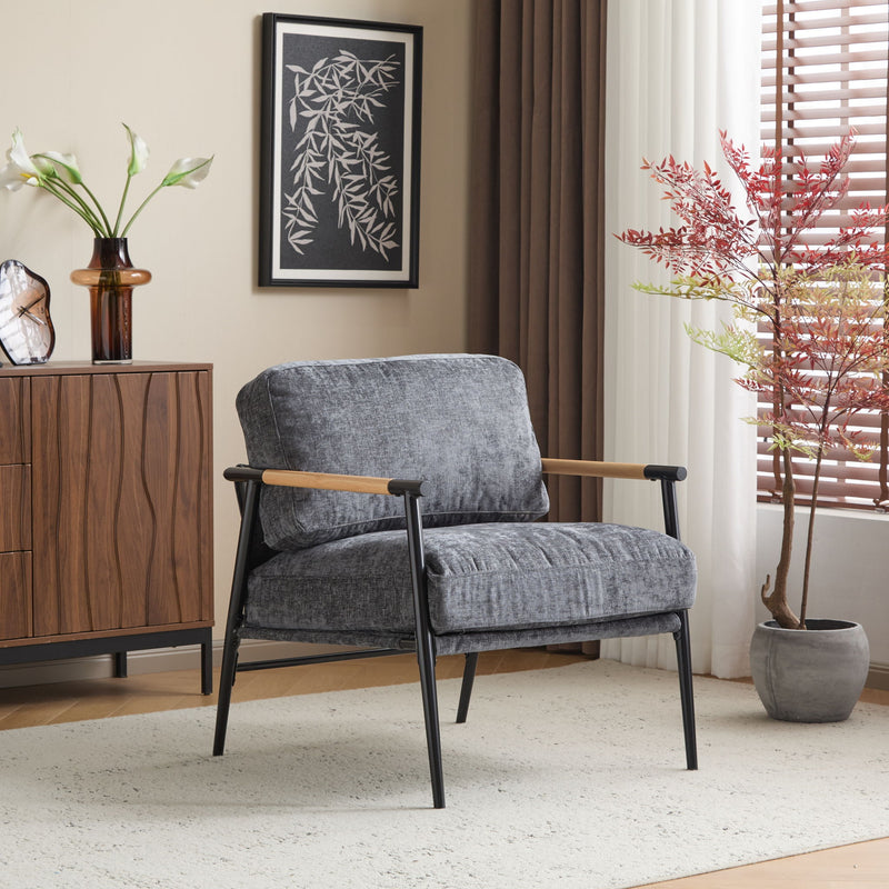 Modern Accent Chair With Cushions, Cozy Seating