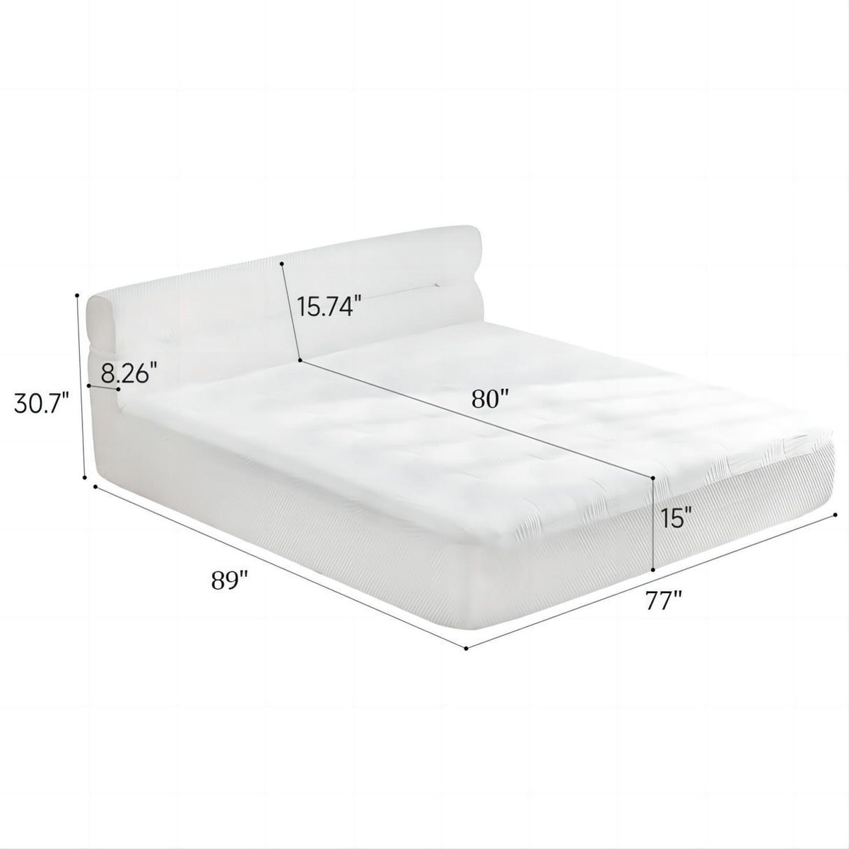 King Mattress & Bed Frame With Cool , Innovative All In One, Pressure Relief, Motion Isolation - White