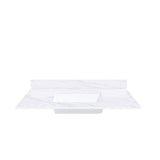Bianco Carrara Venato Marble Vanity Top With Pre Drilled Faucet Hole And Undermount Sink