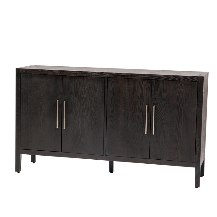 U-STYLE  Storage Cabinet Sideboard Wooden Cabinet with 4 Metal handles ,4 Shelves and 4 Doors for Hallway, Entryway, Living room