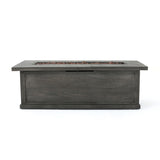 Transitional Rectangular Outdoor Propane Fire Pit With 50,000 Btu