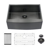 Farmhouse Kitchen Sink, Stainless Steel, Apron Front