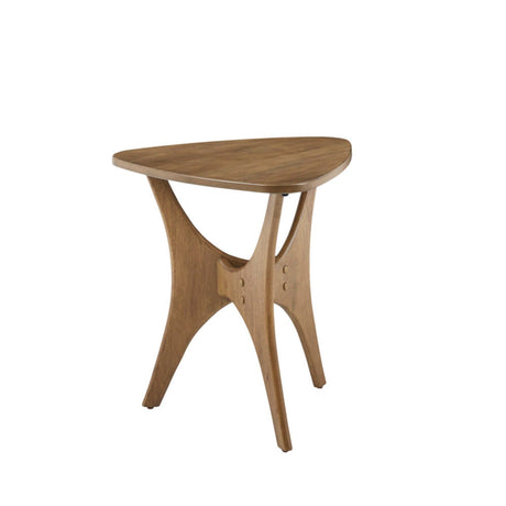 Triangle Wood Side Table With Unique Design