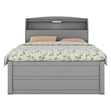 LED Platform Bed With Trundle With Storage Headboard With Drawers
