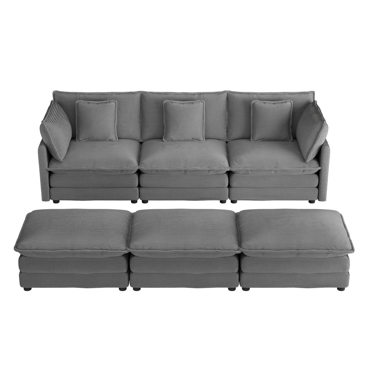 Modern Modular Sectional Sofa With Side Storage Pockets For Living Room