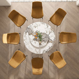 Round Dining Table With Lazy Susan For Kitchen, Dining Room - Black / White