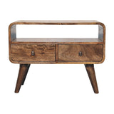 Solid Wood Curved Media Unit