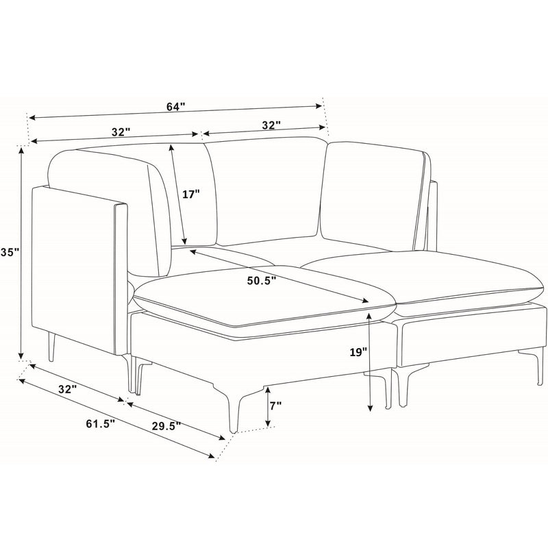Upholstered Modular Sectional & Tall Legs