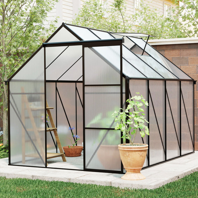 Polycarbonate house Raised Base And Anchor Aluminum Heavy Duty Walk-In houses For Outdoor Backyard In All Season