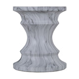 Geometric Round Outdoor End Table - Marble