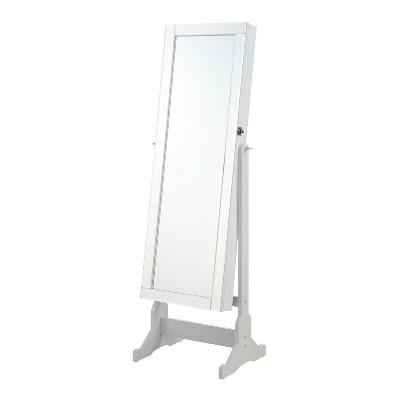Rosalba - Jewelry Cheval Mirror With Tilting Full Length Mirror And Hidden Storage - Light Gray