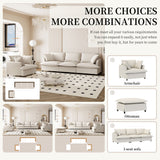 Living Room Set Modular Sectional Couch, Upholstered Sofa & Armchair & Movable Ottoman