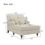 Oversized Chaise Lounger Modern Style Sofa Couch, With Pillows, Charge Station & Cup Holders