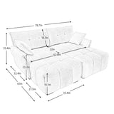 Elegant Sofa Set With Ottoman And Pillows, Textured Chenille, High Resilience Cushions