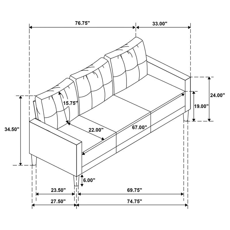 Heather - Track Arm Sofa Set