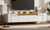 TV Stand For TVs Up To 80" With 4 Drawers And 2 Spacious Cabinets
