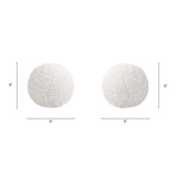 Ayla - Round Sphere Accent Ball Throw Pillow - Curly White