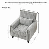Accent Chair With Arms, Comfy Armchair For Living Room - Gray