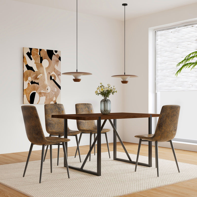 Modern Dining Table With Metal Legs For 4 - 6 Person