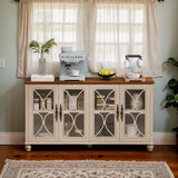 Elegant 4 Door Cabinet With Tempered Glass Doors