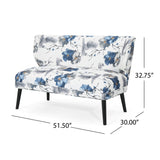 Elegant Classic Upholstered Loveseat With Curved Backrest