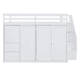 Loft Bed With Built In Wardrobes, Cabinets And Drawers