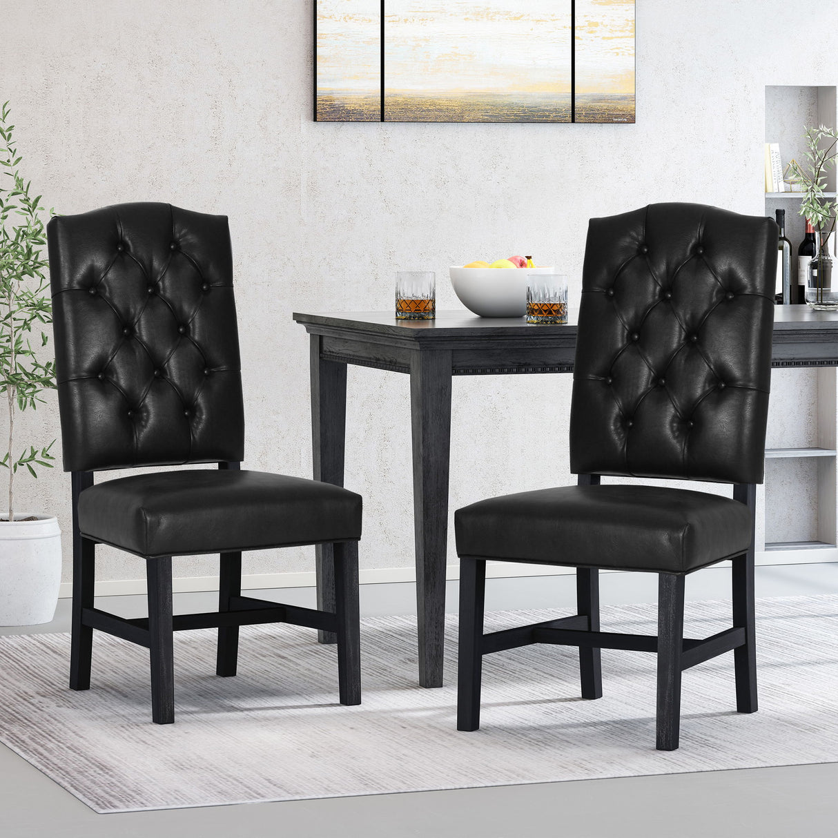 Elegant Dining Chair With Button Tufted Design