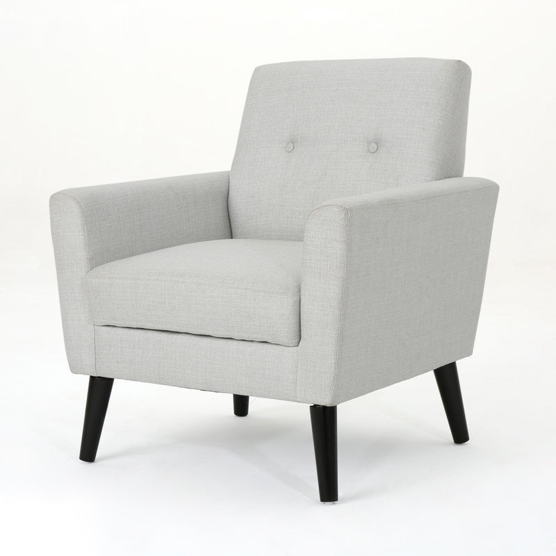 Radiantize - Upholstered Fabric Club Chair With Square-Off Back And Button Tufted