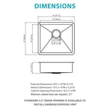 Modern Undermount Stainless Steel Kitchen Sink 16 Gauge, Deep Single Bowl