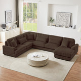 Oversized Sectional Sofa U - Shaped Sofa Couch Modern Sofa Upholstered In Soft Corduroy With A Chaise Lounge For Living Room