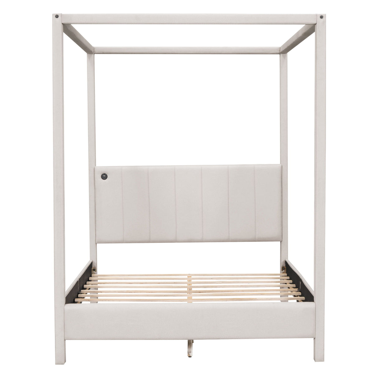 Canopy Platform Bed With USB And Type-C Ports