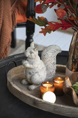 Resin Standing & Lying Down Squirrel Rustic, For Harvest Festival Fall Festival & Thanksgiving Table Decorations (Set of 2) - Antique Cream